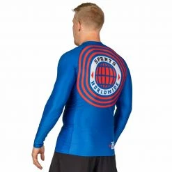 Blowout Outlet Retro Long Sleeve Rashguard Blue