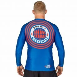 Blowout Outlet Retro Long Sleeve Rashguard Blue