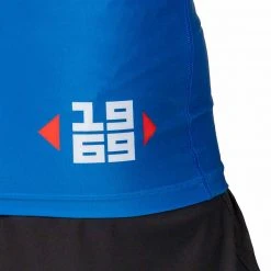 Blowout Outlet Retro Long Sleeve Rashguard Blue