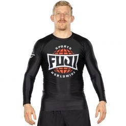 Blowout Outlet Retro Long Sleeve Rashguard Black