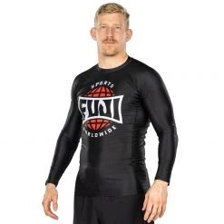 Blowout Outlet Retro Long Sleeve Rashguard Black