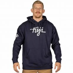 Graphic Ink Jiu Jitsu Midnight Collegiate Pull Over Hoodie Blue