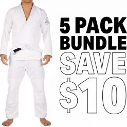 FUJI Sports Starter BJJ Adult Gi Bundle (5 Pack) Jiu Jitsu