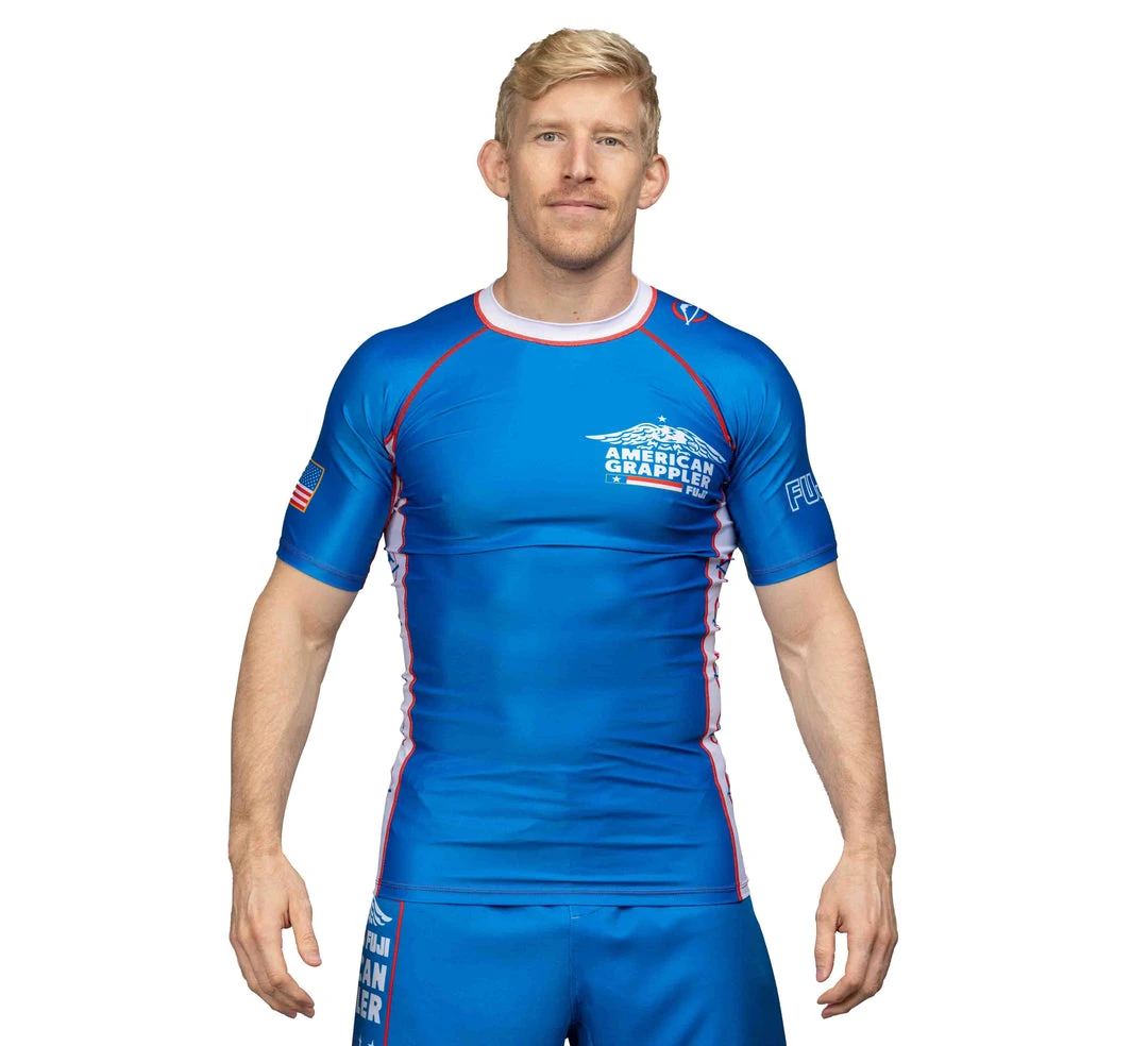 IMatt Sportswear Jiu Jitsu American Grappler Rashguard Blue 1 IMatt Sportswear Jiu Jitsu American Grappler Rashguard Blue