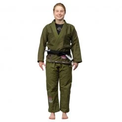 Deelux Jiu Jitsu Suparaito Women's BJJ Gi Military Green And Pink