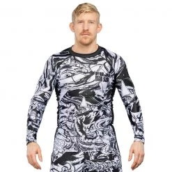 Deelux Fighting Spirit Rashguard Black-White Jiu Jitsu