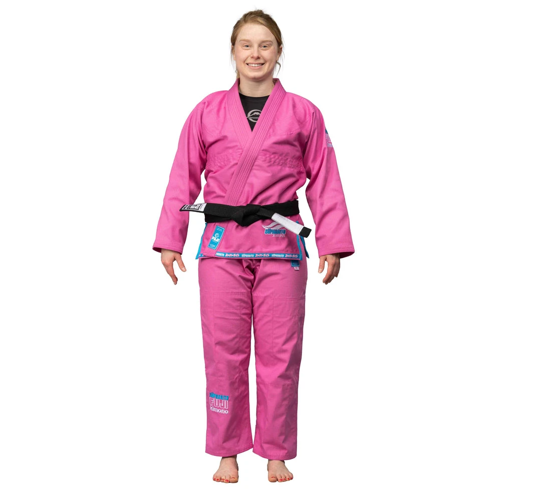 Deelux Suparaito Women's BJJ Gi Pink Blue 9 Deelux Suparaito Women's BJJ Gi Pink Blue