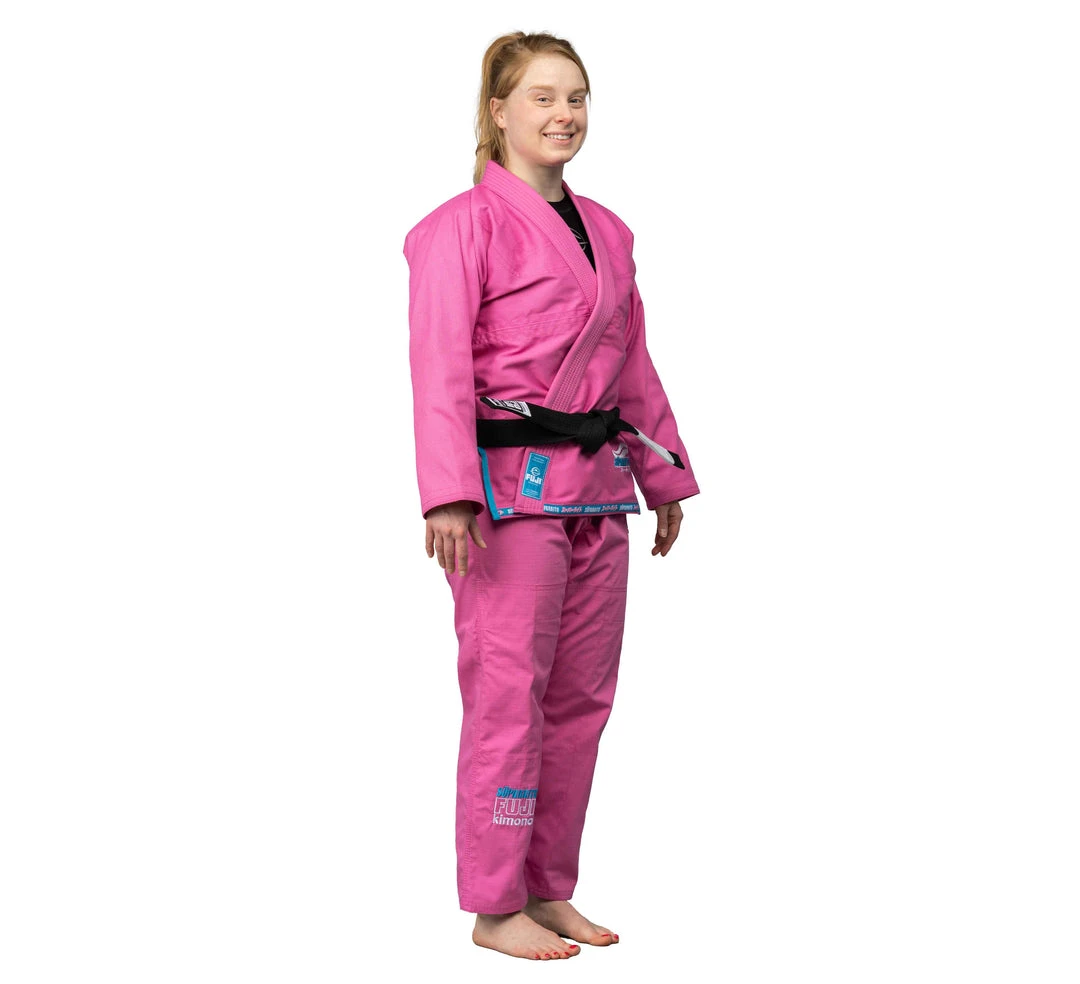 Deelux Suparaito Women's BJJ Gi Pink Blue 7 Deelux Suparaito Women's BJJ Gi Pink Blue