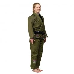 Deelux Jiu Jitsu Suparaito Women's BJJ Gi Military Green And Pink