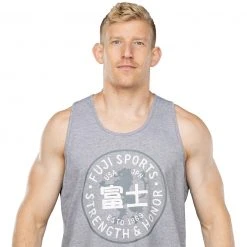 Graphic Ink Strength & Honor Tank Top Grey