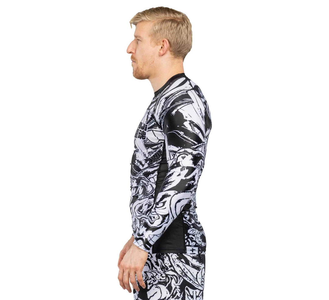 Deelux Fighting Spirit Rashguard Black-White Jiu Jitsu 3 Deelux Fighting Spirit Rashguard Black-White Jiu Jitsu