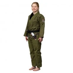 Deelux Jiu Jitsu Suparaito Women's BJJ Gi Military Green And Pink