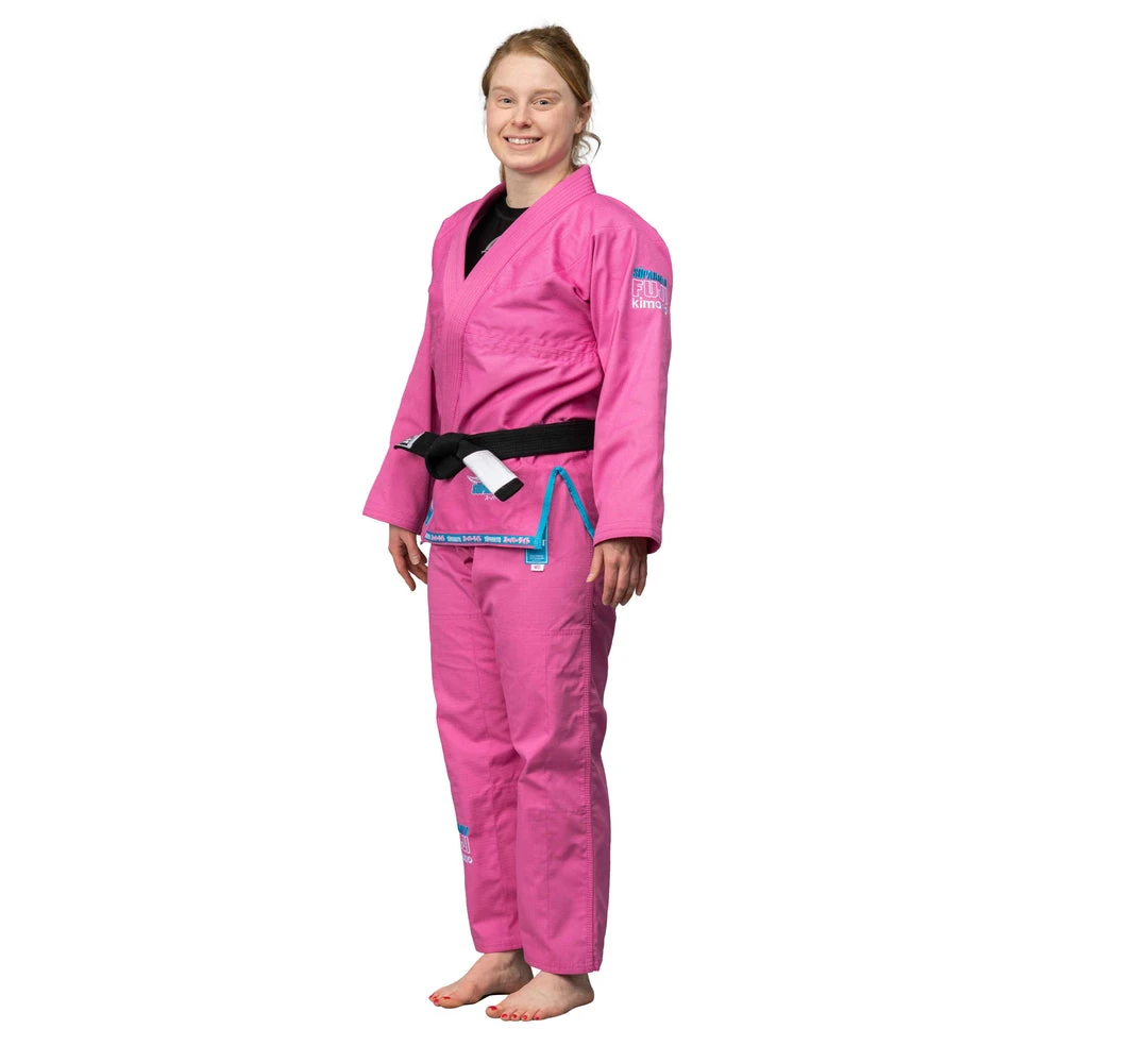 Deelux Suparaito Women's BJJ Gi Pink Blue 11 Deelux Suparaito Women's BJJ Gi Pink Blue
