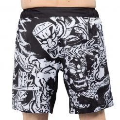 IMatt Sportswear Fighting Spirit Lightweight Shorts Black/White Jiu Jitsu 12 IMatt Sportswear Fighting Spirit Lightweight Shorts Black/White Jiu Jitsu