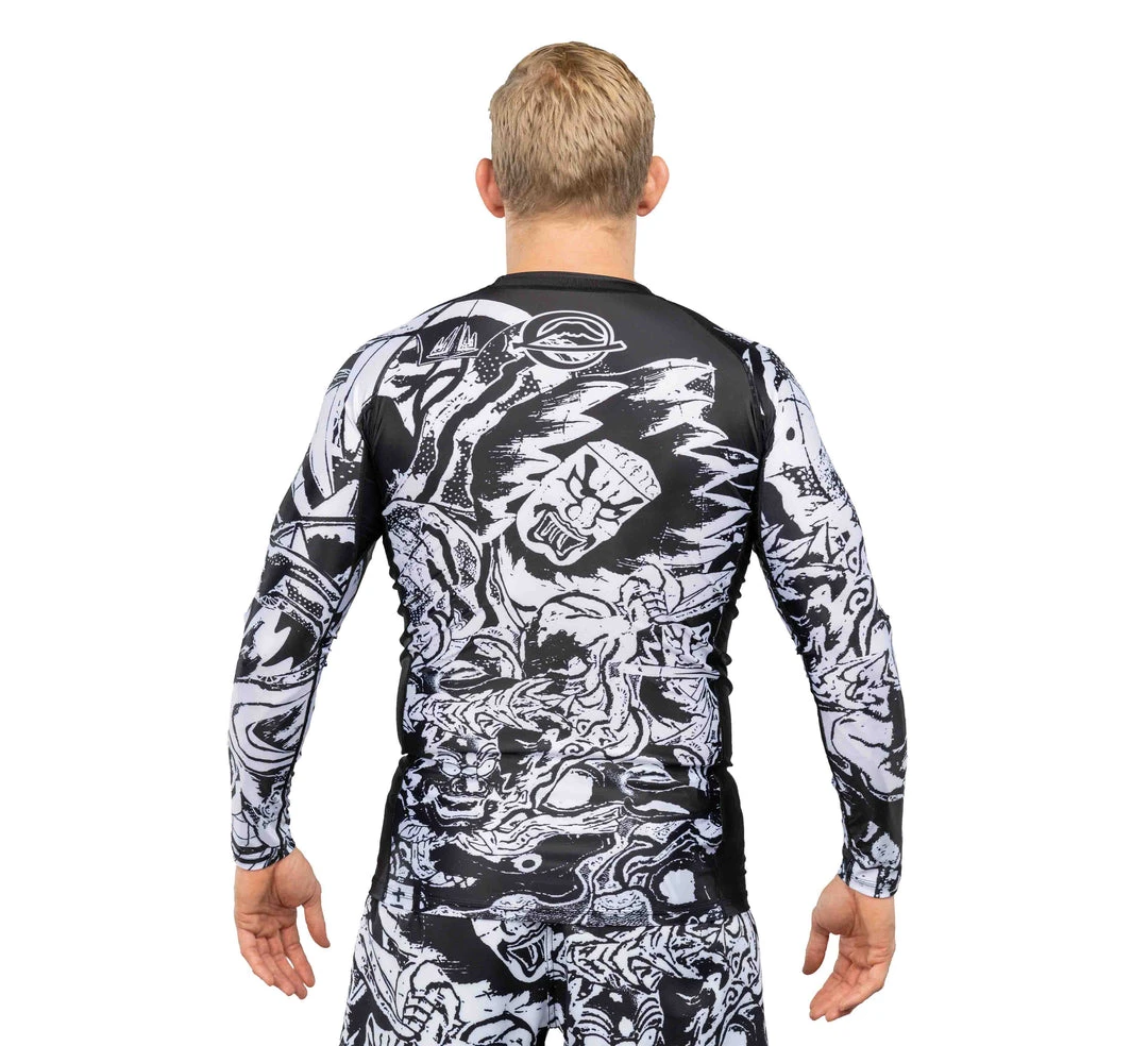 Deelux Fighting Spirit Rashguard Black-White Jiu Jitsu 5 Deelux Fighting Spirit Rashguard Black-White Jiu Jitsu