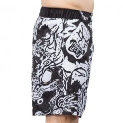 IMatt Sportswear Fighting Spirit Lightweight Shorts Black/White Jiu Jitsu 14 IMatt Sportswear Fighting Spirit Lightweight Shorts Black/White Jiu Jitsu