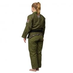 Deelux Jiu Jitsu Suparaito Women's BJJ Gi Military Green And Pink