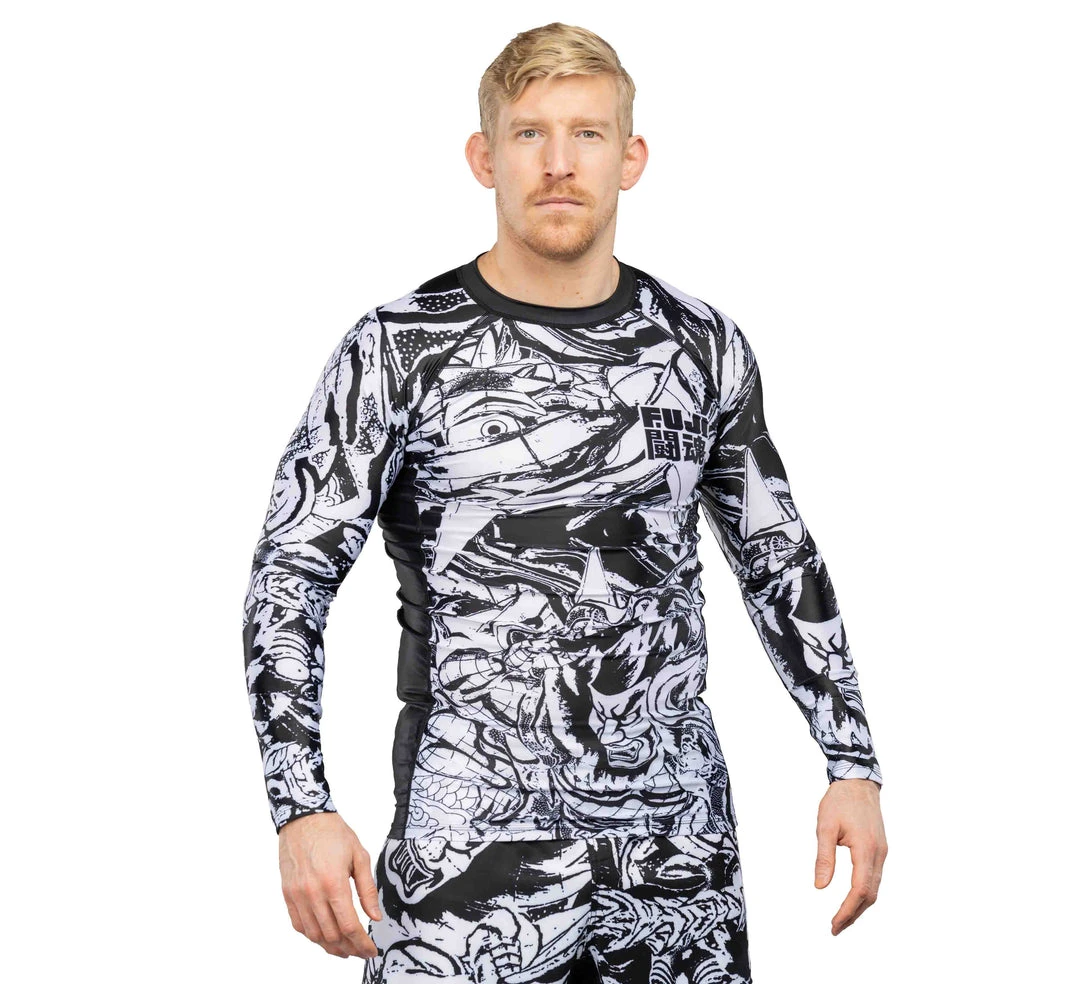 Deelux Fighting Spirit Rashguard Black-White Jiu Jitsu 8 Deelux Fighting Spirit Rashguard Black-White Jiu Jitsu