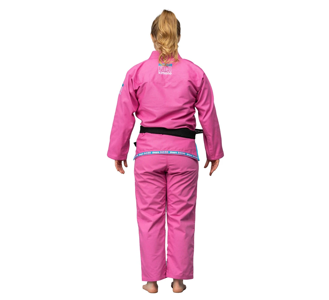 Deelux Suparaito Women's BJJ Gi Pink Blue 4 Deelux Suparaito Women's BJJ Gi Pink Blue