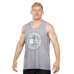 Graphic Ink Strength & Honor Tank Top Grey