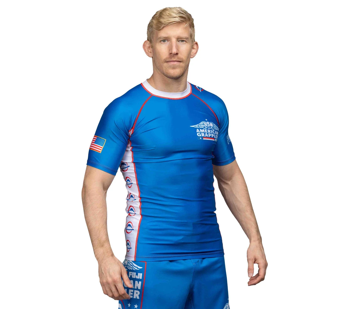 IMatt Sportswear Jiu Jitsu American Grappler Rashguard Blue 7 IMatt Sportswear Jiu Jitsu American Grappler Rashguard Blue