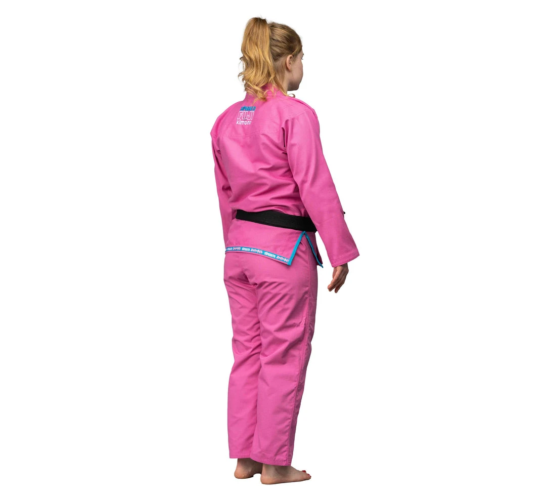 Deelux Suparaito Women's BJJ Gi Pink Blue 5 Deelux Suparaito Women's BJJ Gi Pink Blue