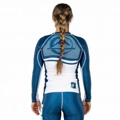 BFCM Script Women's Long Sleeve Rashguard Blue Jiu Jitsu