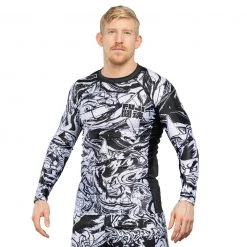Deelux Fighting Spirit Rashguard Black-White Jiu Jitsu