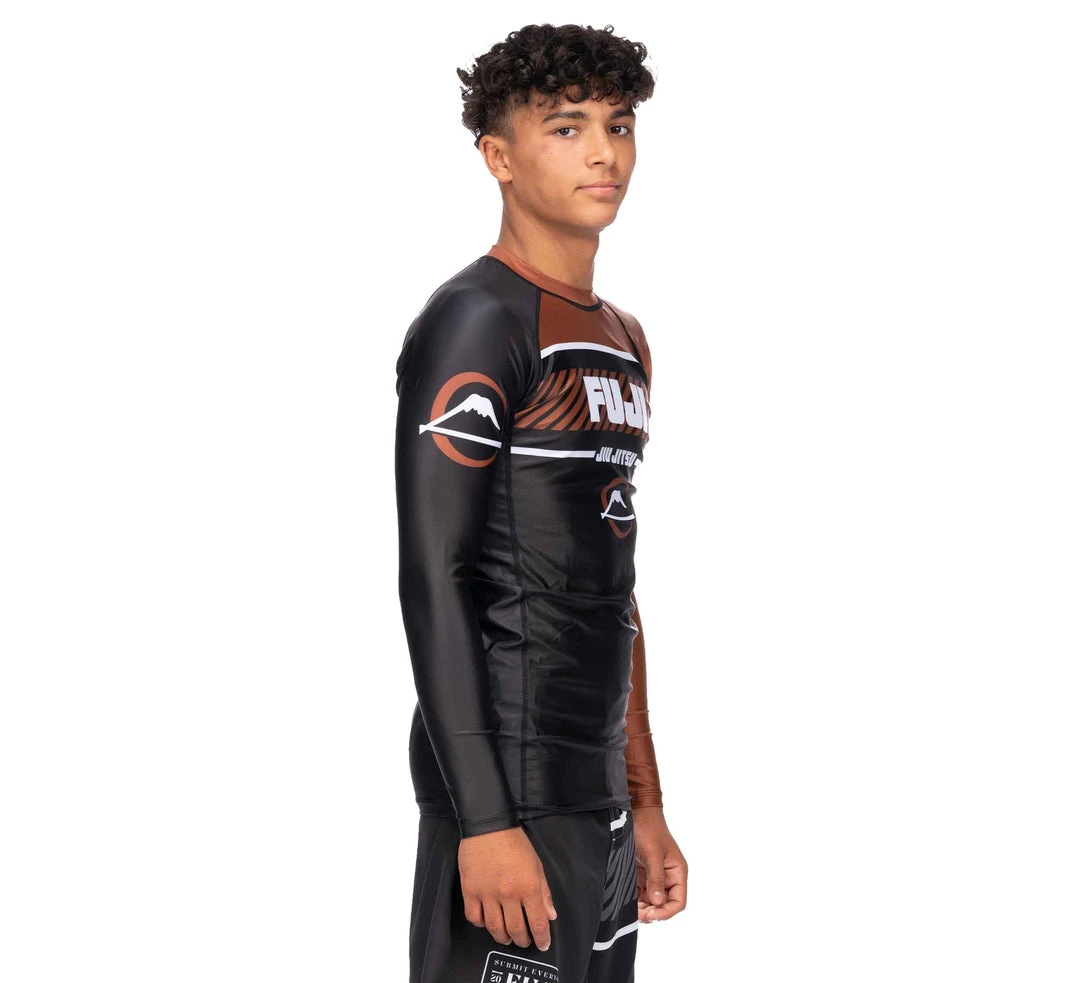 BFCM Freestyle 2.0 Long Sleeve Ranked Rashguard Brown - ADULT SIZES Jiu Jitsu