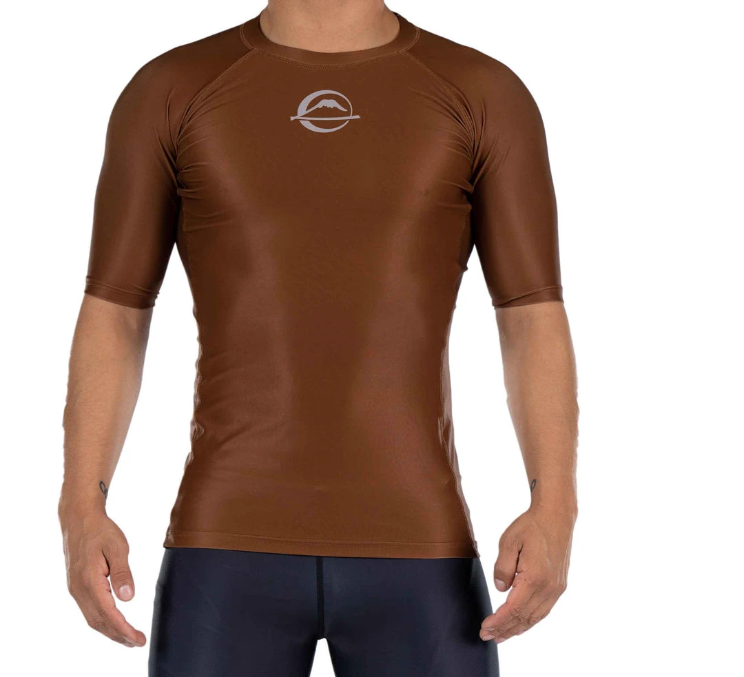 BFCM Jiu Jitsu Baseline Ranked Short Sleeve Rashguard Brown 1 BFCM Jiu Jitsu Baseline Ranked Short Sleeve Rashguard Brown