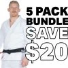 FUJI Sports Jiu Jitsu All Around BJJ Gi 5 Pack (5 Items)