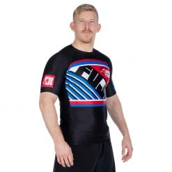 Fancy Skyline Judo Short Sleeve Rashguard Black