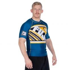 Fancy Skyline Judo Short Sleeve Rashguard Blue