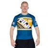 Fancy Skyline Judo Short Sleeve Rashguard Blue