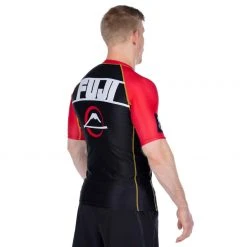 Fancy Skyline Judo Short Sleeve Rashguard Red