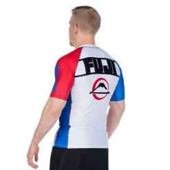 Fancy Skyline Judo Short Sleeve Rashguard White