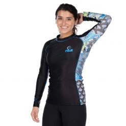 BFCM Kimono Womens Long Sleeve Rashguard Blue Jiu Jitsu